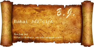 Bakai Jácint névjegykártya